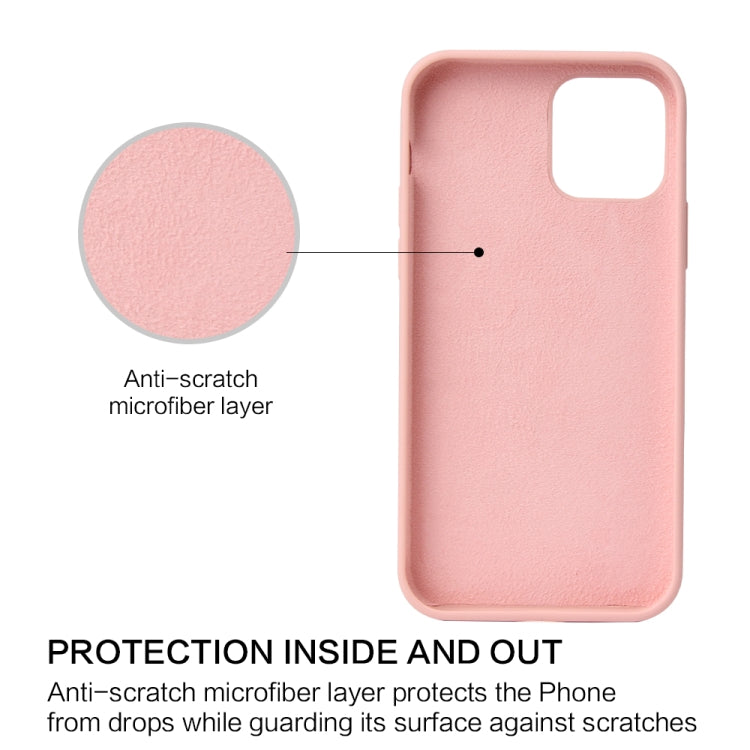 For iPhone 12 / 12 Pro Solid Color Liquid Silicone Shockproof Protective Case(Carmine) - iPhone 12 / 12 Pro Cases by PMC Jewellery | Online Shopping South Africa | PMC Jewellery