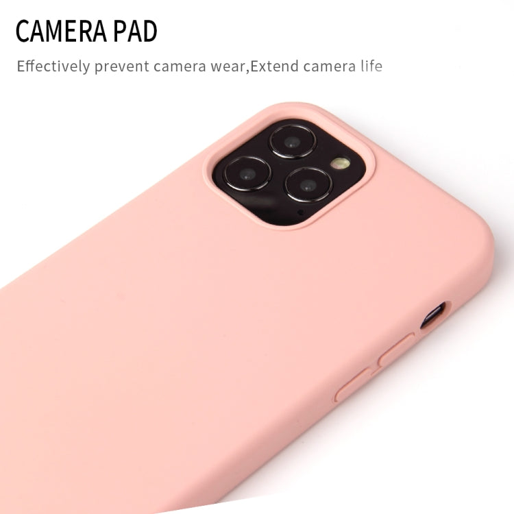 For iPhone 12 / 12 Pro Solid Color Liquid Silicone Shockproof Protective Case(Sakura Pink) - iPhone 12 / 12 Pro Cases by PMC Jewellery | Online Shopping South Africa | PMC Jewellery