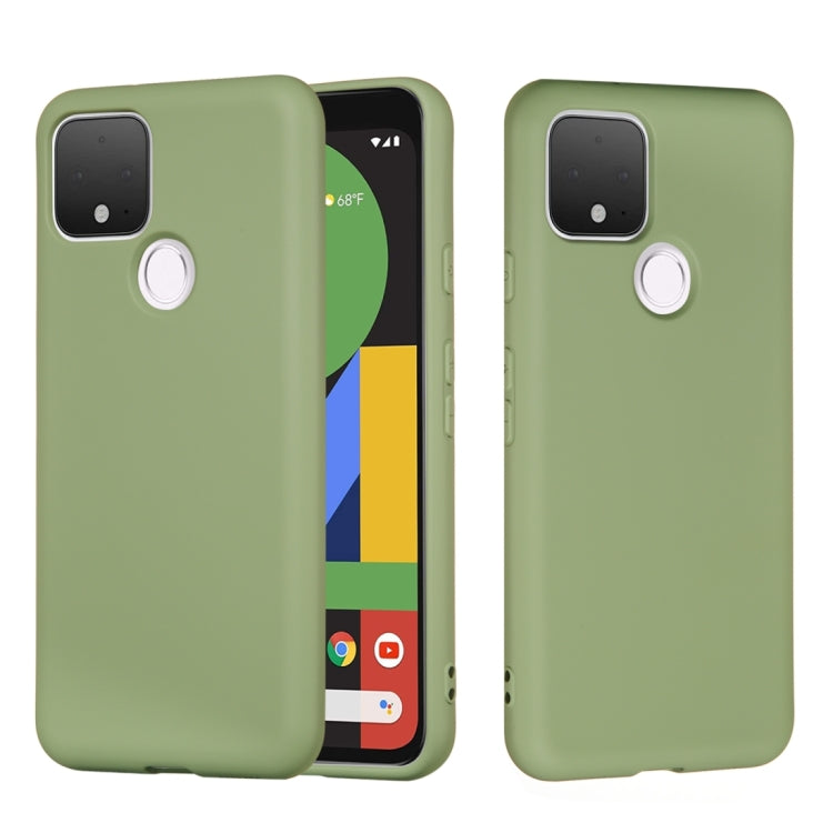 For Google Pixel 5 Pure Color Liquid Silicone Shockproof Full Coverage Case(Green) - Google Cases by PMC Jewellery | Online Shopping South Africa | PMC Jewellery