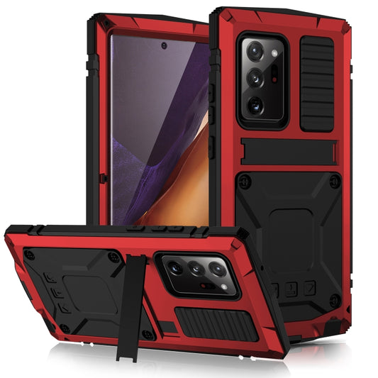 For Samsung Galaxy Note 20 Ultra R-JUST Shockproof Waterproof Dust-proof Metal + Silicone Protective Case with Holder(Red) - Galaxy Note20 Cases by R-JUST | Online Shopping South Africa | PMC Jewellery | Buy Now Pay Later Mobicred