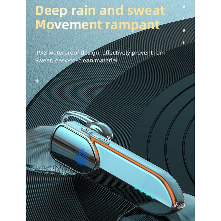 V19S Bluetooth 5.0 Business Style Fingerprint Touch Bluetooth Earphone(Silver) - Bluetooth Earphone by PMC TechLife | Online Shopping South Africa | PMC TechLife