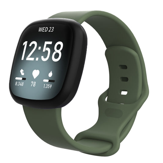 For Fitbit Versa 4 / Versa 3 / Sense 2 / Sense Silicone Watch Band, Size: L(Dark Green) - Watch Bands by PMC Jewellery | Online Shopping South Africa | PMC Jewellery | Buy Now Pay Later Mobicred