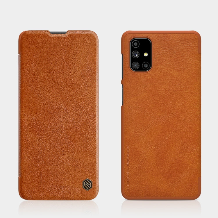 For Samsung Galaxy M51 NILLKIN QIN Series Crazy Horse Texture Horizontal Flip Leather Case with Card Slot(Brown) - Galaxy Phone Cases by NILLKIN | Online Shopping South Africa | PMC Jewellery