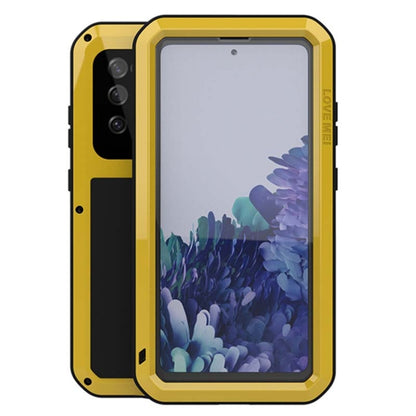 For Samsung Galaxy S20 FE LOVE MEI Metal Shockproof Waterproof Dustproof Protective Case with Glass(Yellow) - Galaxy S20 FE Cases by NILLKIN | Online Shopping South Africa | PMC Jewellery | Buy Now Pay Later Mobicred