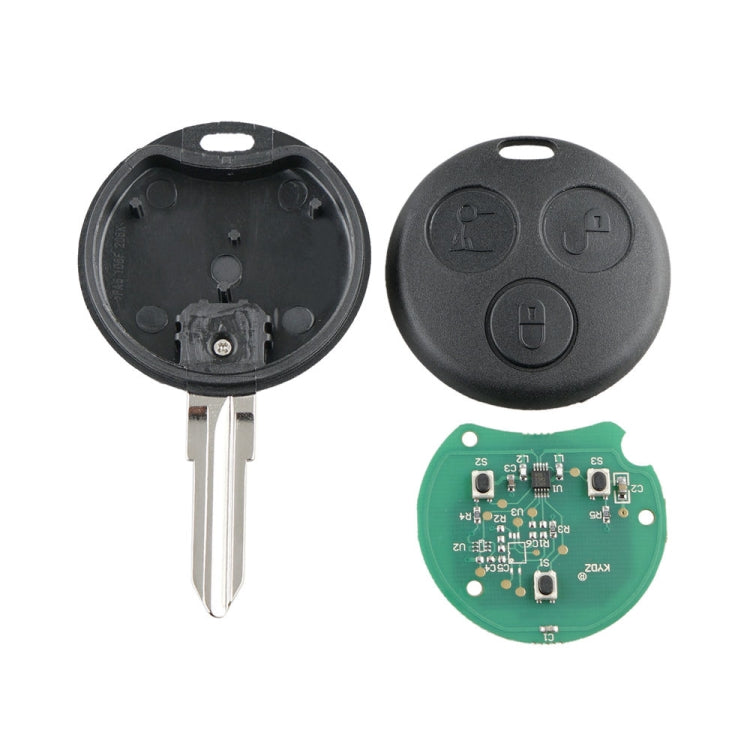 Straight Car Key Tip Embryo 433.92 Frequency for Mercedes-Benz Smart 3-button - Remote Car Key by PMC TechLife | Online Shopping South Africa | PMC TechLife