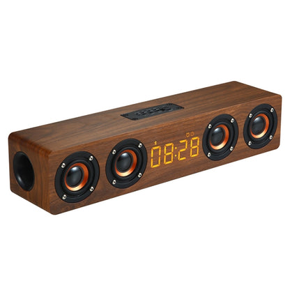 W8C Wooden Clock Subwoofer Bluetooth Speaker, Support TF Card & U Disk & 3.5mm AUX(Brown Wood) - Desktop Speaker by PMC Jewellery | Online Shopping South Africa | PMC Jewellery