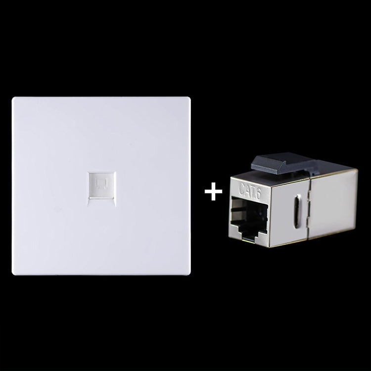 CAT.6 Shielded Pass-through Network Module, Single Port Panel + Shielded Pass-through(White) - Lan Cable and Tools by PMC TechLife | Online Shopping South Africa | PMC TechLife | Buy Now Pay Later Mobicred