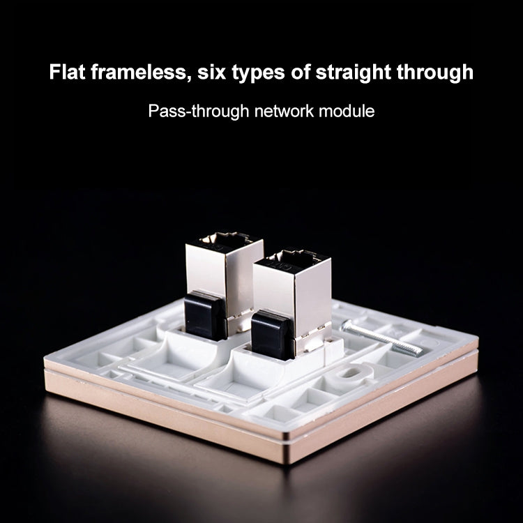 CAT.6 Shielded Pass-through Network Module, Single Port Panel + Shielded Pass-through(White) - Lan Cable and Tools by PMC TechLife | Online Shopping South Africa | PMC TechLife | Buy Now Pay Later Mobicred