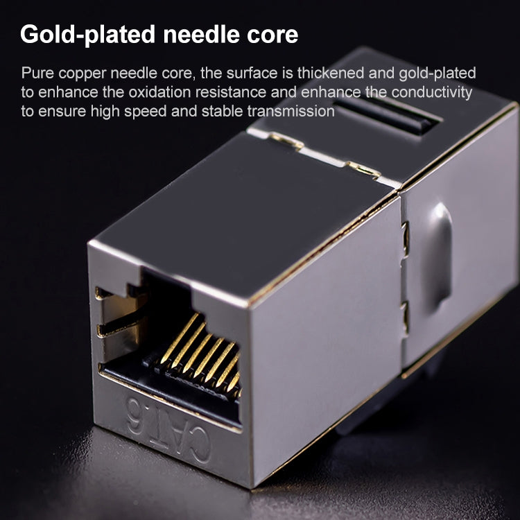 CAT.6 Shielded Pass-through Network Module, Single Port Panel + Shielded Pass-through(White) - Lan Cable and Tools by PMC TechLife | Online Shopping South Africa | PMC TechLife | Buy Now Pay Later Mobicred