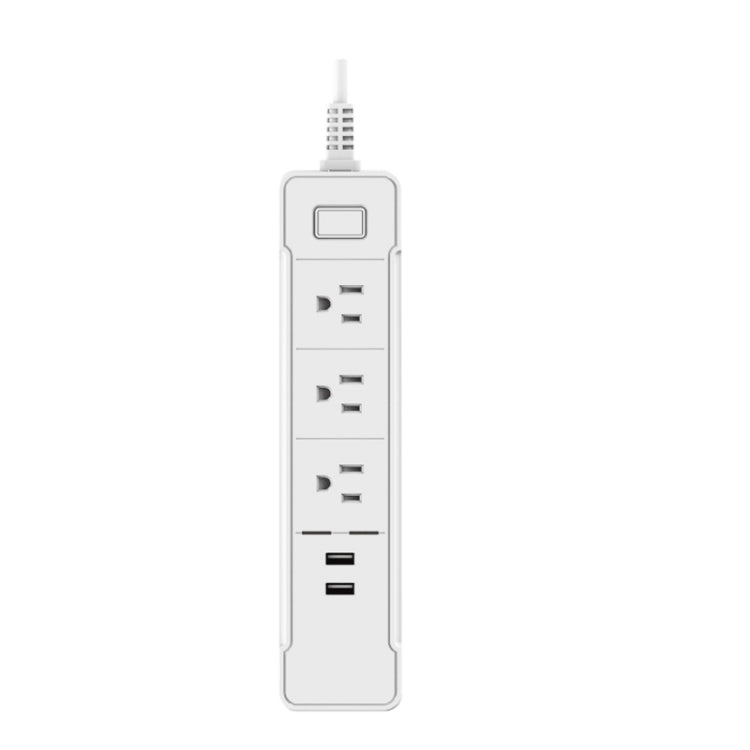 C198A 2 USB Ports + 3 US Sockets WiFi Smart Power Plug Socket, Compatible with Alexa and Google Home, AC 110V-240V, US Plug(White) - Smart Socket by PMC Jewellery | Online Shopping South Africa | PMC Jewellery