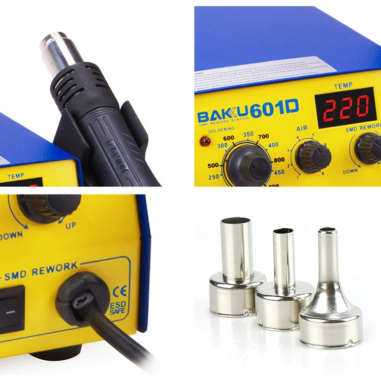 BAKU BK-601D AC 220V LED Display 2 in 1 Hot Air Gun Soldering Iron Soldering Station - Electric Soldering Iron by BAKU | Online Shopping South Africa | PMC Jewellery | Buy Now Pay Later Mobicred