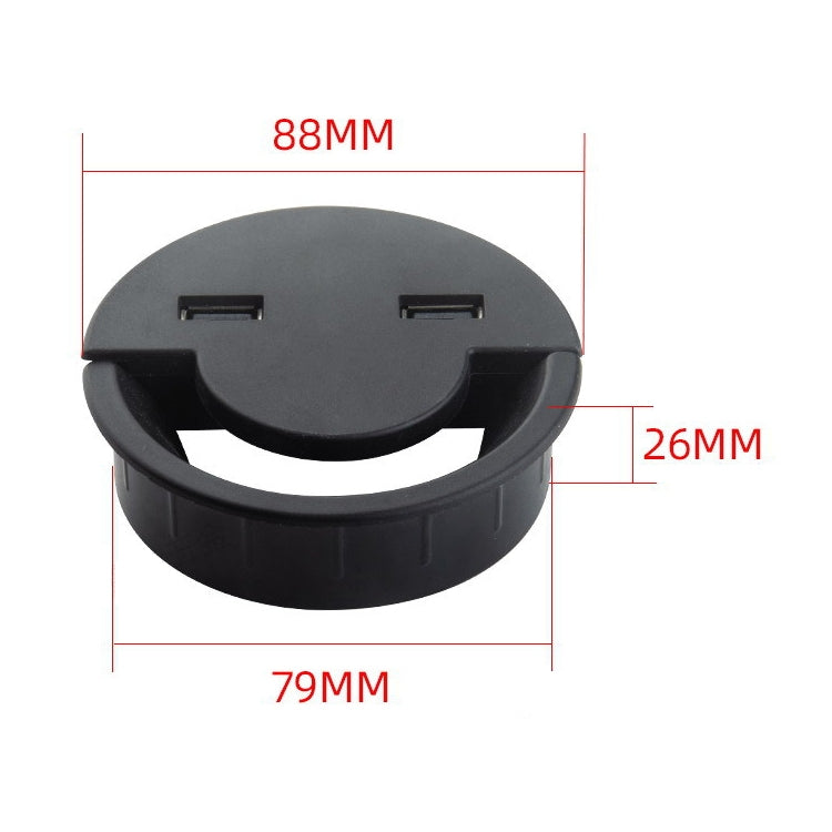 60mm Desktop Outlet USB Cable Wire Hole Cover Round Winder Holder - Cable Organizer by PMC TechLife | Online Shopping South Africa | PMC TechLife
