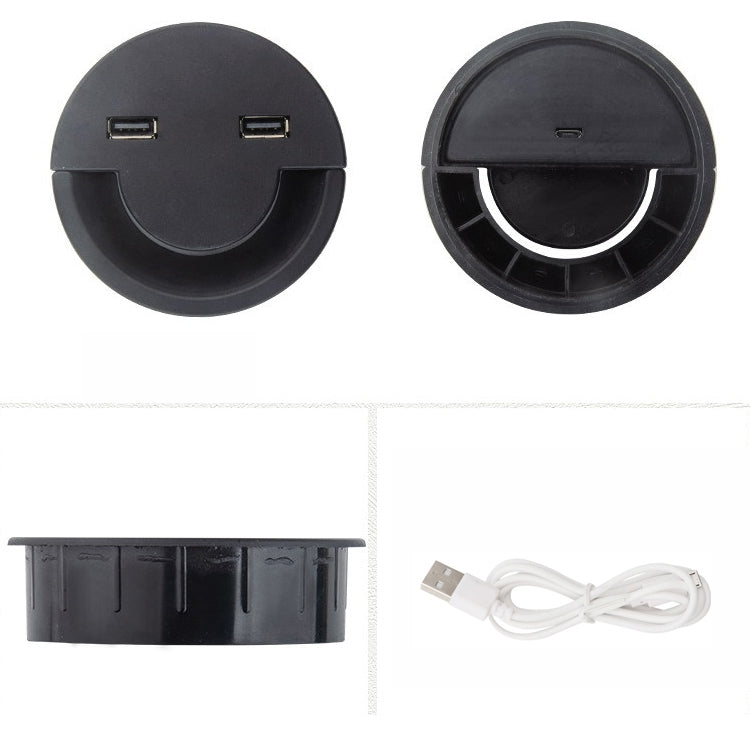 80mm Desktop Outlet USB Cable Wire Hole Cover Round Winder Holder - Cable Organizer by PMC TechLife | Online Shopping South Africa | PMC TechLife