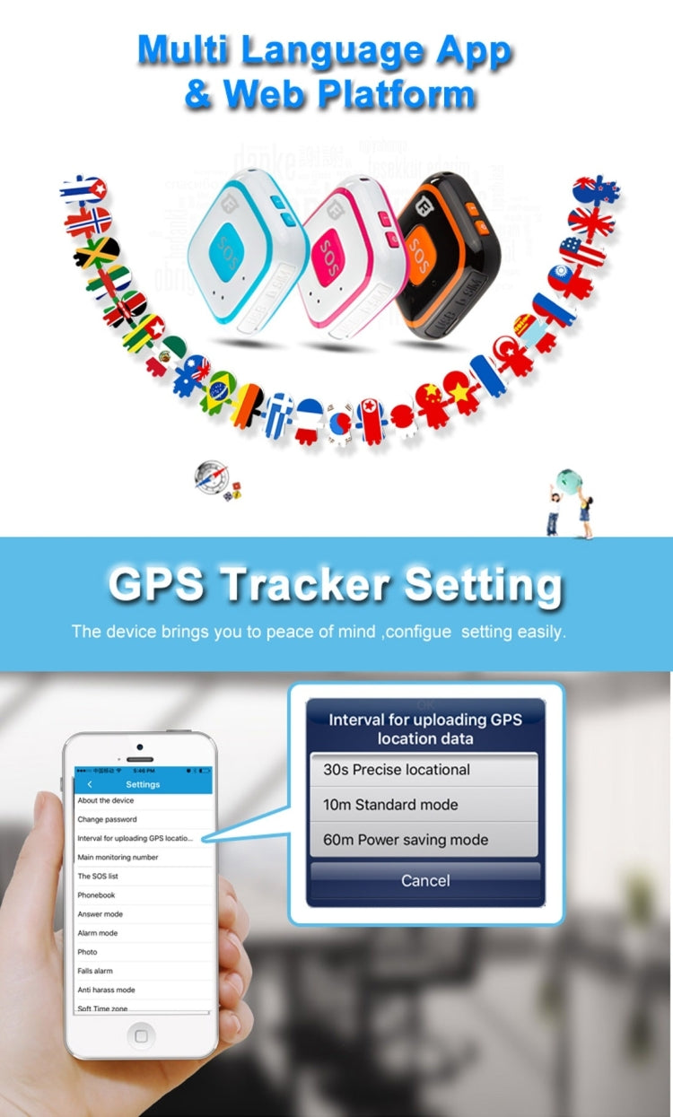 REACHFAR V28 Necklace Style GSM Mini LBS WiFi AGPS Tracker SOS Communicator(Blue) - free shipping - PMC TechLife - Order now!