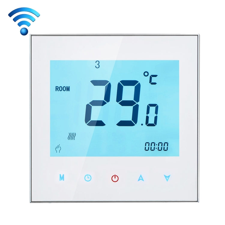 BHT-1000-GA-WIFI 3A Load Water Heating Type Touch LCD Digital WiFi Heating Room Thermostat, Display Clock / Temperature / Periods / Time / Week / Heat etc.(White) - Indoor Thermometer by PMC Jewellery | Online Shopping South Africa | PMC Jewellery