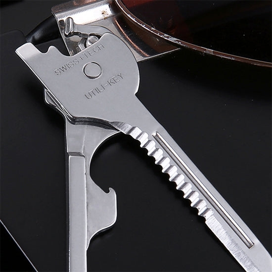 SWISS+TECH Stainless Steel 6 in 1 Multi-function Outdoor Key Chain, Foldable Mini Tools Key Ring - Mountaineering Outfit by PMC Jewellery | Online Shopping South Africa | PMC Jewellery