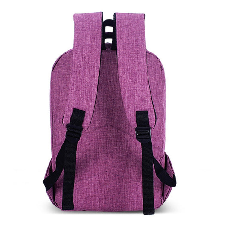 Universal Multi-Function Canvas Cloth Laptop Computer Shoulders Bag Business Backpack Students Bag, Size: 43x28x12cm, For 15.6 inch and Below Macbook, Samsung, Lenovo, Sony, DELL Alienware, CHUWI, ASUS, HP(Purple) - Backpack by PMC Jewellery | Online Shopping South Africa | PMC Jewellery