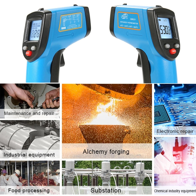 BENETECH GM531 Handheld Thermometer Cooking Digital Infrared Thermometer, Measure Range: -50~530 C - free shipping - PMC TechLife - Order now!