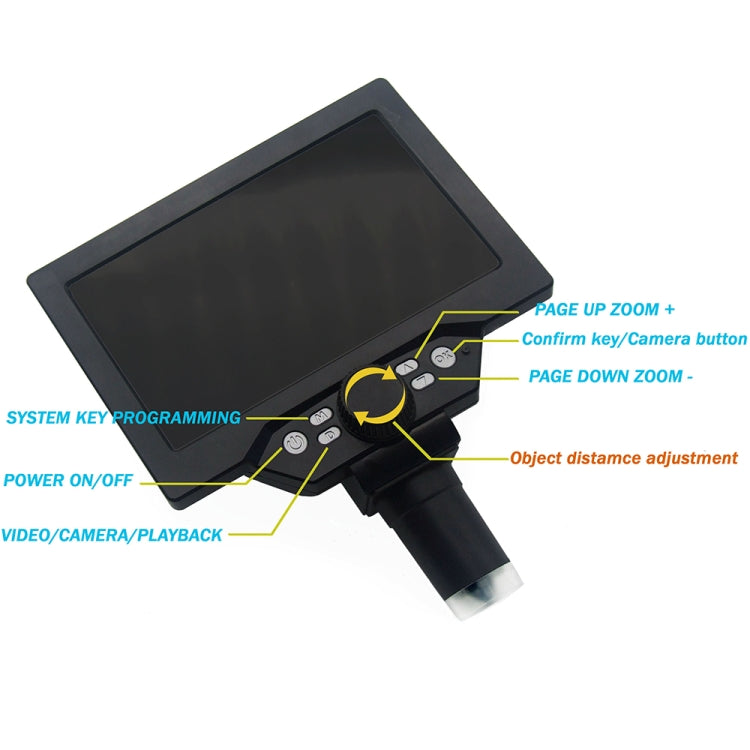 G1200 7 inch LCD Screen 1200X Portable Electronic Digital Desktop Stand Microscope, US Plug - Digital Microscope by PMC Jewellery | Online Shopping South Africa | PMC Jewellery | Buy Now Pay Later Mobicred