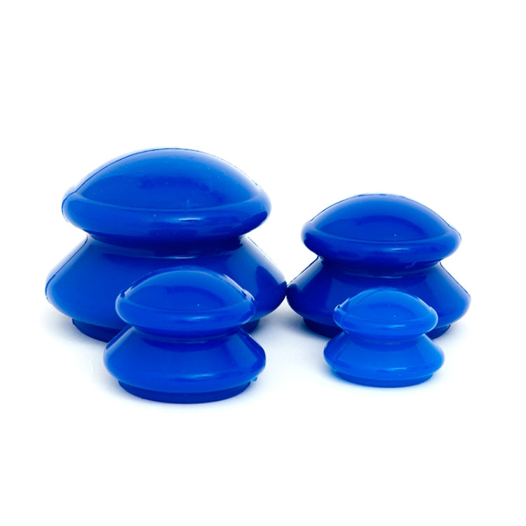 4 Cups / Set Health Care Body Massage Cupping Therapy Anti Cellulite Silicone Vacuum Cups(Blue) - Cupping & Moxibustion by PMC Jewellery | Online Shopping South Africa | PMC Jewellery