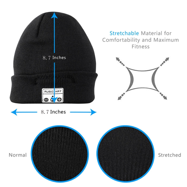 Bluetooth Warm Knit Hat, Supports Phone Answering & Bluetooth Photo Taking & Music Playing (Black) - Knitted Cap by PMC Jewellery | Online Shopping South Africa | PMC Jewellery