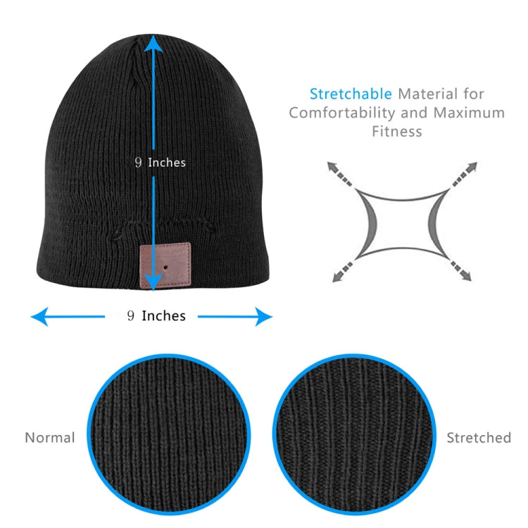 Bluetooth Warm Knit Hat, Supports Phone Answering & Bluetooth Photo Taking & Music Playing (Black) - Knitted Cap by PMC Jewellery | Online Shopping South Africa | PMC Jewellery