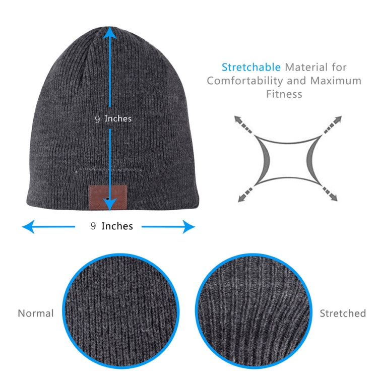 Bluetooth Warm Knit Hat, Supports Phone Answering & Bluetooth Photo Taking & Music Playing (Dark Gray) - Knitted Cap by PMC Jewellery | Online Shopping South Africa | PMC Jewellery