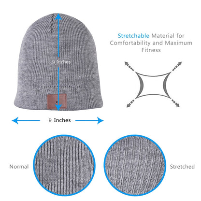 Bluetooth Warm Knit Hat, Supports Phone Answering & Bluetooth Photo Taking & Music Playing (Light Grey) - Knitted Cap by PMC Jewellery | Online Shopping South Africa | PMC Jewellery