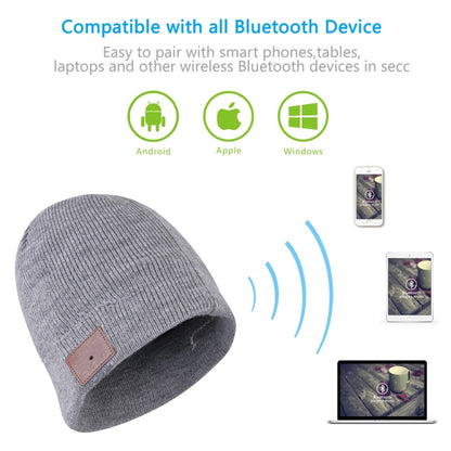 Bluetooth Warm Knit Hat, Supports Phone Answering & Bluetooth Photo Taking & Music Playing (Light Grey) - Knitted Cap by PMC Jewellery | Online Shopping South Africa | PMC Jewellery