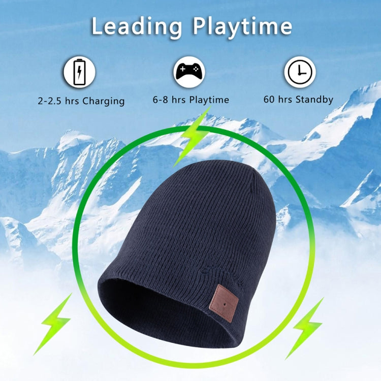 Bluetooth Warm Knit Hat, Supports Phone Answering & Bluetooth Photo Taking & Music Playing (Navy Blue) - Knitted Cap by PMC Jewellery | Online Shopping South Africa | PMC Jewellery