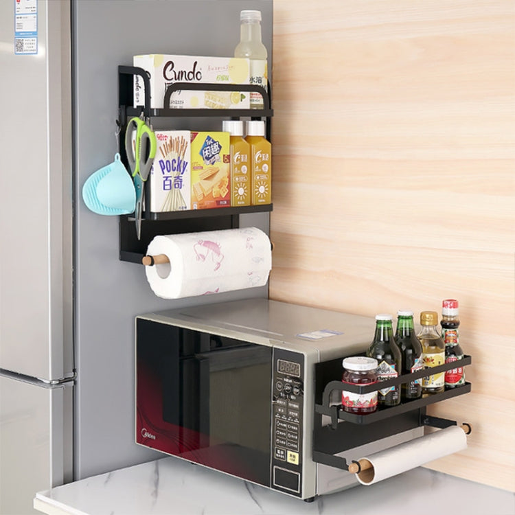 Kitchen Single Layer Magnetic Refrigerator Rack Storage Holder (Black) - free shipping - PMC TechLife - Order now!
