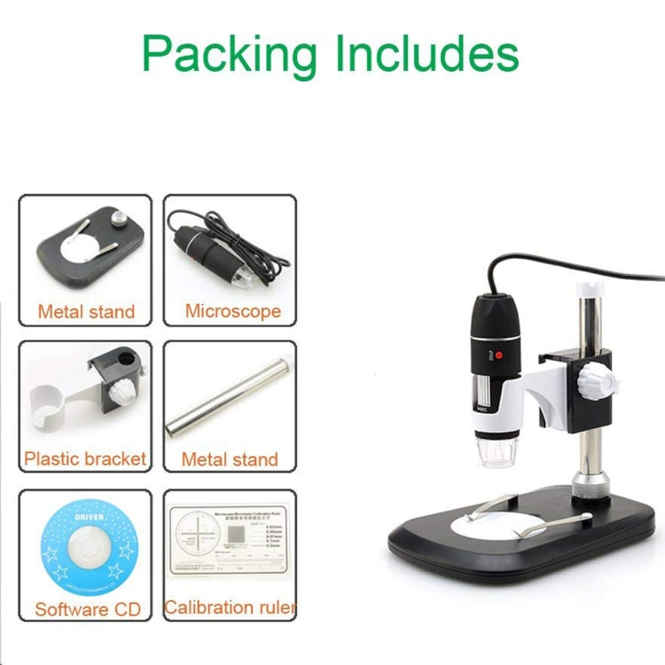 DMS-MDS800 40X-1600X Magnifier 2.0MP Image Sensor USB Digital Microscope with 8 LEDs & Professional Stand - Digital Microscope by PMC Jewellery | Online Shopping South Africa | PMC Jewellery | Buy Now Pay Later Mobicred