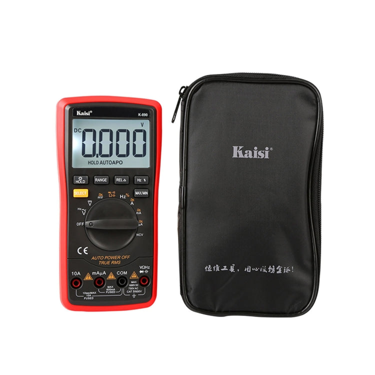 Kaisi K-890 Professional LCD Digital Multimeter Electrical Handheld Digital Multimeter Tester - Current & Voltage Tester by Kaisi | Online Shopping South Africa | PMC TechLife | Buy Now Pay Later Mobicred