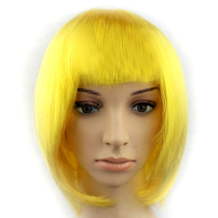 Party Cosplay Headwear Straight Short PET Wigs For Female(Dark Gold) - Wigs by PMC Jewellery | Online Shopping South Africa | PMC Jewellery