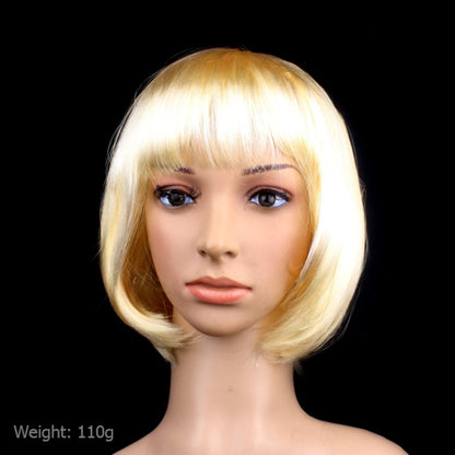 Party Cosplay Headwear Straight Short PET Wigs For Female(Gold) - Wigs by PMC Jewellery | Online Shopping South Africa | PMC Jewellery