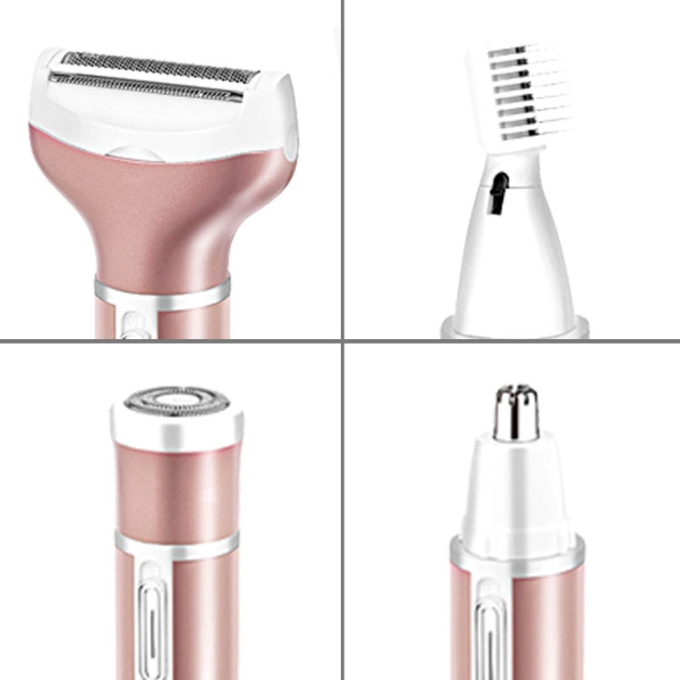 4 In 1  USB Rechargeable Vibrissa Eyebrows Trimmer Body Hair Denuding Machine Set(Rose Gold) - Electric Shavers by PMC Jewellery | Online Shopping South Africa | PMC Jewellery