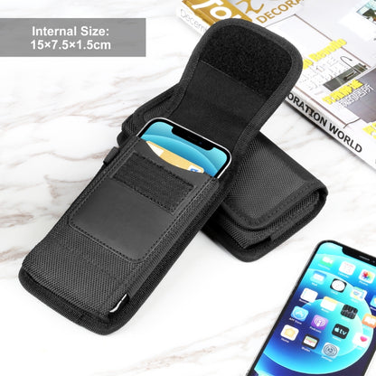 HAWEEL 4.7-6.1 inch Nylon Cloth Phone Belt Clip Carrying Pouch with Card Slot (Black) -  by HAWEEL | Online Shopping South Africa | PMC Jewellery