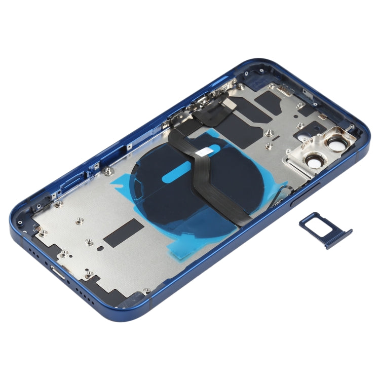 Battery Back Cover (with Side Keys & Card Tray & Power + Volume Flex Cable & Wireless Charging Module) for iPhone 12(Blue) - free shipping - PMC TechLife - Order now!