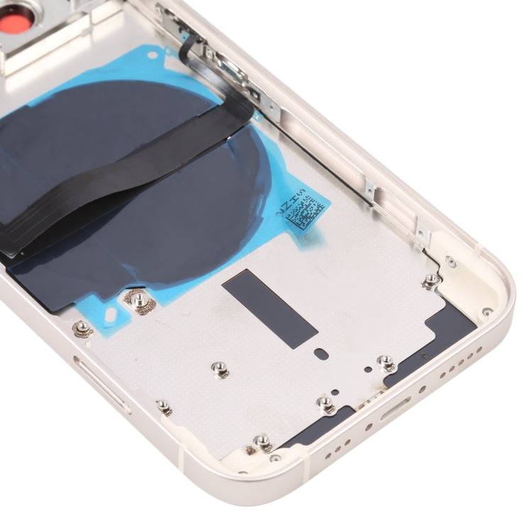For iPhone 13 Battery Back Cover with Side Keys & Card Tray & Power + Volume Flex Cable & Wireless Charging Module(White) - Back Cover by PMC TechLife | Online Shopping South Africa | PMC TechLife