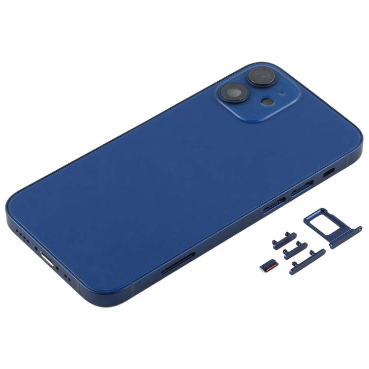 Back Housing Cover with SIM Card Tray & Side  Keys & Camera Lens for iPhone 12 mini(Blue) - Back Cover by PMC Jewellery | Online Shopping South Africa | PMC Jewellery