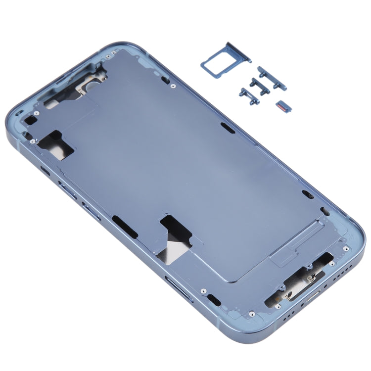 For iPhone 14 Battery Back Cover with Middle Frame / Side Keys(Blue) -  by PMC Jewellery | Online Shopping South Africa | PMC Jewellery