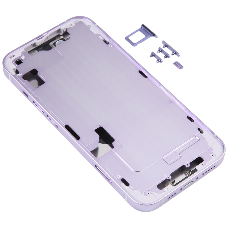For iPhone 14 Battery Back Cover with Middle Frame / Side Keys(Purple) -  by PMC TechLife | Online Shopping South Africa | PMC TechLife