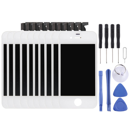 10 PCS Digitizer Assembly (LCD + Frame + Touch Pad) for iPhone 4S(White) - iPhone 4/4S Parts by PMC Jewellery | Online Shopping South Africa | PMC Jewellery