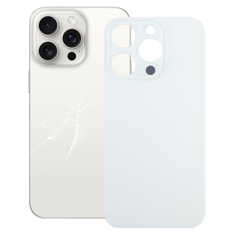 For iPhone 15 Pro Easy Replacement Big Camera Hole Glass Back Battery Cover(White) -  by PMC Jewellery | Online Shopping South Africa | PMC Jewellery