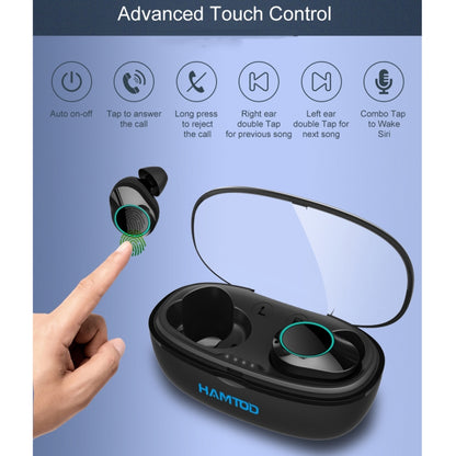 HAMTOD G05 IP6X Waterproof Bluetooth 5.0 Touch Bluetooth Earphone with Magnetic Charging Box, Support Calls & Bluetooth Automatic Pairing - Bluetooth Earphone by HAMTOD | Online Shopping South Africa | PMC Jewellery