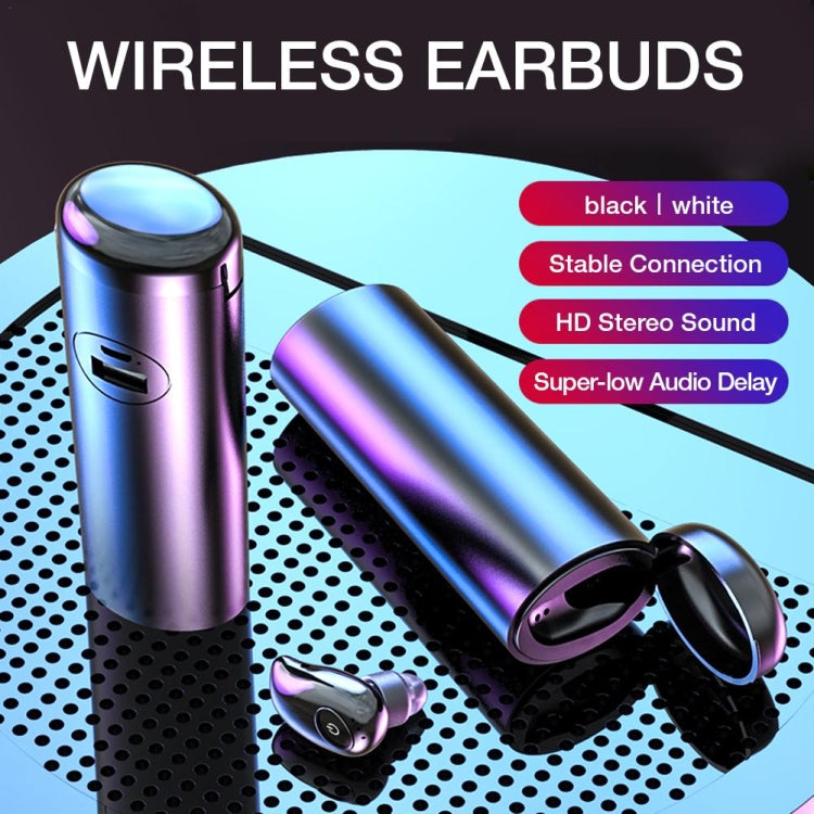 V21 Mini Single Ear Stereo Bluetooth V5.0 Wireless Earphones with Charging Box(Blue) - Bluetooth Earphone by PMC Jewellery | Online Shopping South Africa | PMC Jewellery