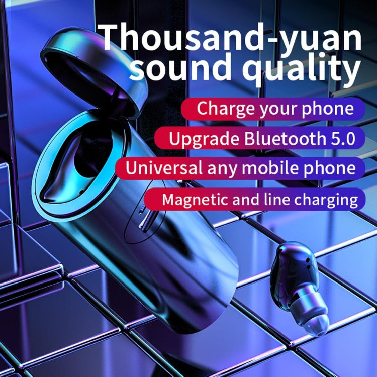 V21 Mini Single Ear Stereo Bluetooth V5.0 Wireless Earphones with Charging Box(Blue) - Bluetooth Earphone by PMC Jewellery | Online Shopping South Africa | PMC Jewellery