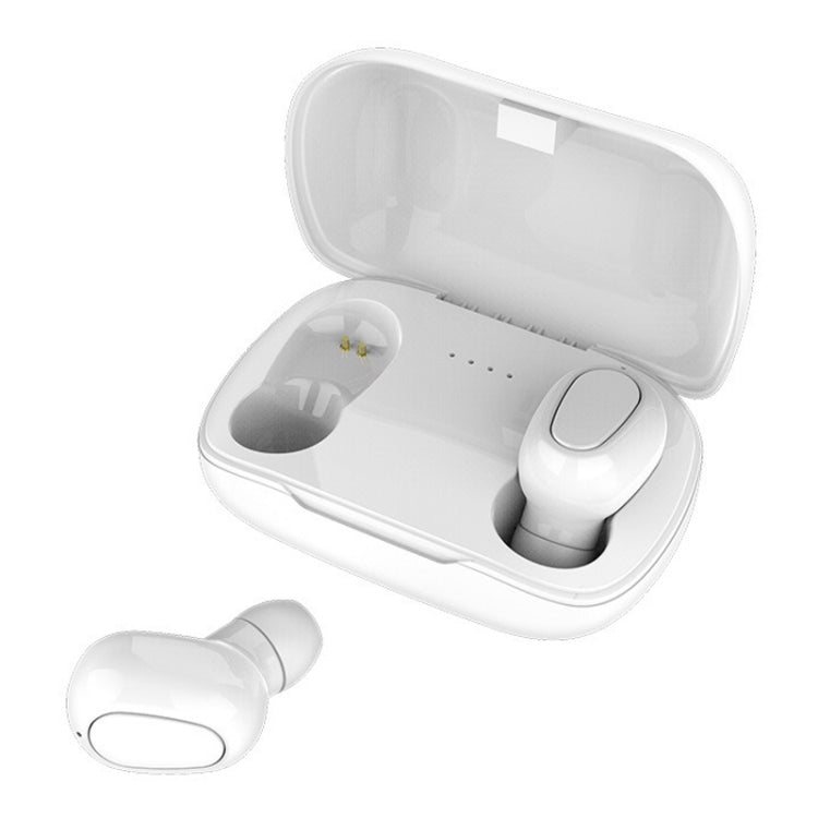 L-21 9D Sound Effects Bluetooth 5.0 Touch Wireless Bluetooth Earphone with Charging Box, Support HD Call (White) - Bluetooth Earphone by PMC Jewellery | Online Shopping South Africa | PMC Jewellery