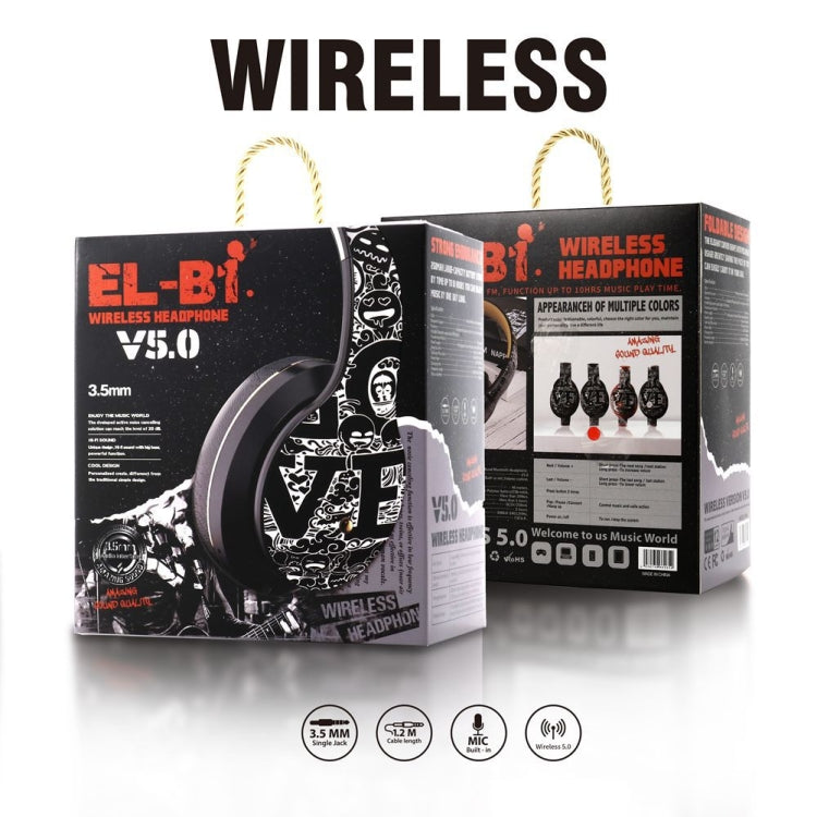 B1 Graffiti Pattern Wireless Bluetooth V5.0 Headset (Black Silver) - Headset & Headphone by PMC TechLife | Online Shopping South Africa | PMC TechLife