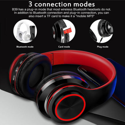 B39 Wireless Bluetooth V5.0 Headset (Red) - Headset & Headphone by PMC Jewellery | Online Shopping South Africa | PMC Jewellery